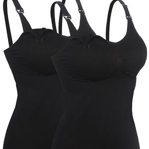 2Pack Nursing Cami Tank Top,Build-in Maternity Bra